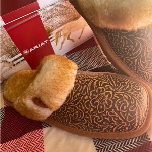 Ariat Brown Floral Slippers